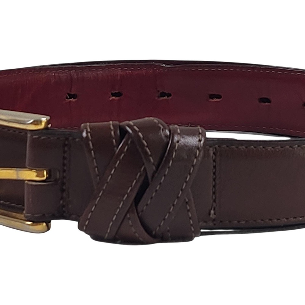 Vintage 70s Levis Panatela Men's Brown Glove Leather Belt Sz 32 Braided